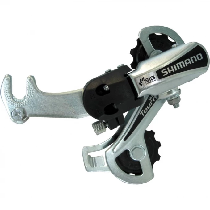 Переключатель задний SHIMANO TOURNEY, TY21-B, GS, 6 скоростей, крепление на ось, серебристый, без упаковки ARDTY21BGSBS Переключатель задний SHIMANO TOURNEY, TY21-B, GS, 6 скоростей, крепление на ось, серебристый, без упаковки ARDTY21BGSBS